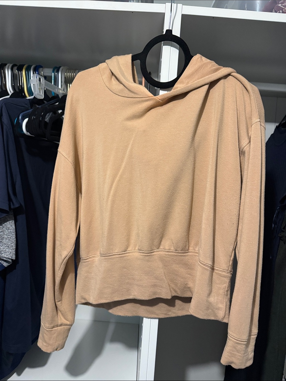 Classic Women's Hooded Pullover Sweater - Tan